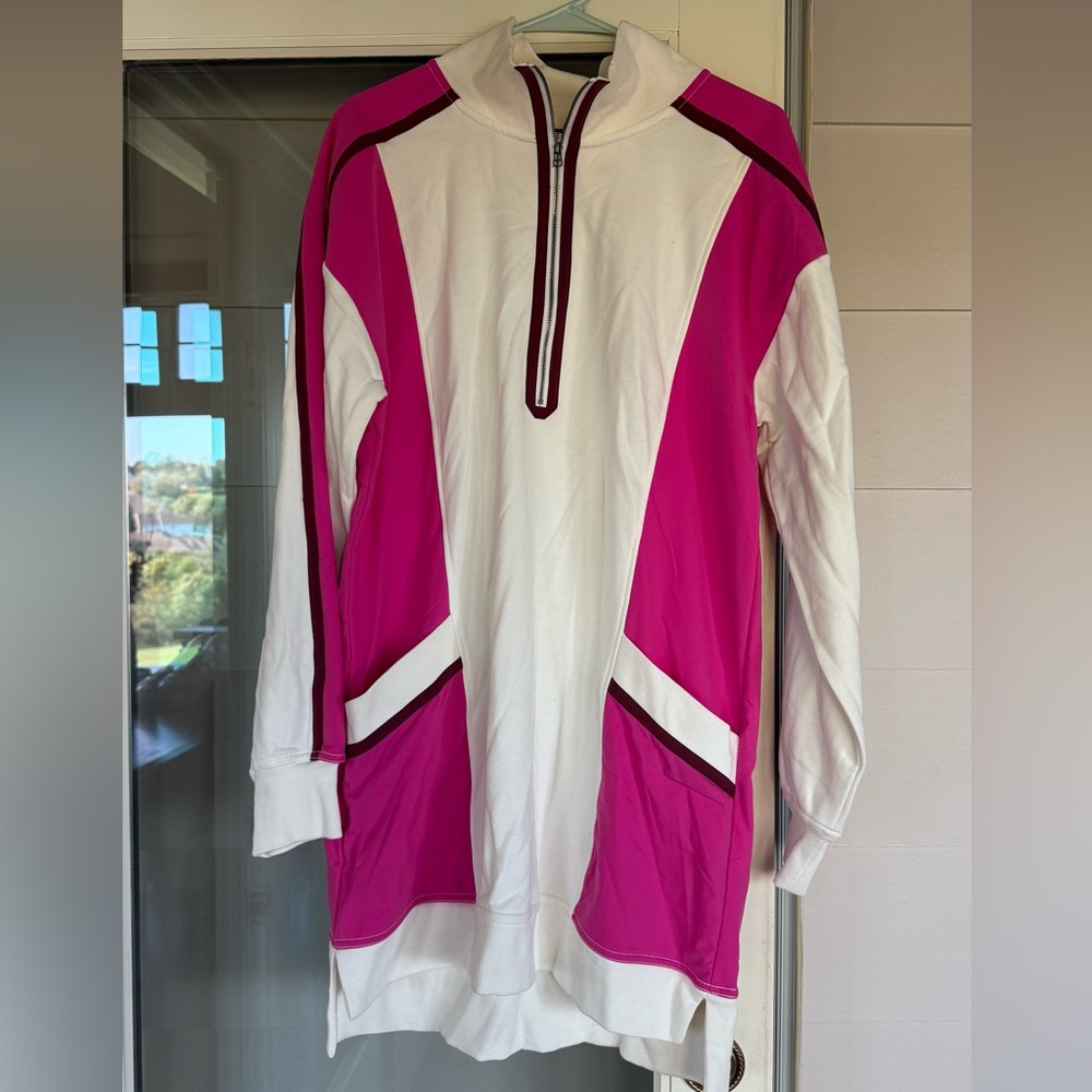 NWT Anthropologie Daily Practice Pink and White Long Sleeve Top